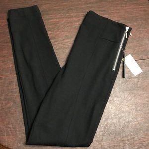 Black Skinny Leg Pull-On Stretch Slacks / Pants